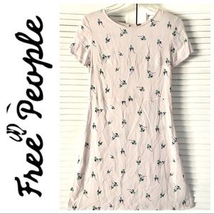 Free People Cream Floral Mini Dress